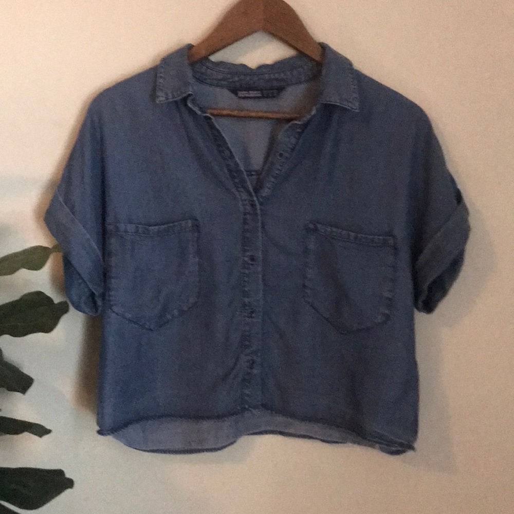 Zara Basic Women’s Denim Short Sleeve Tee